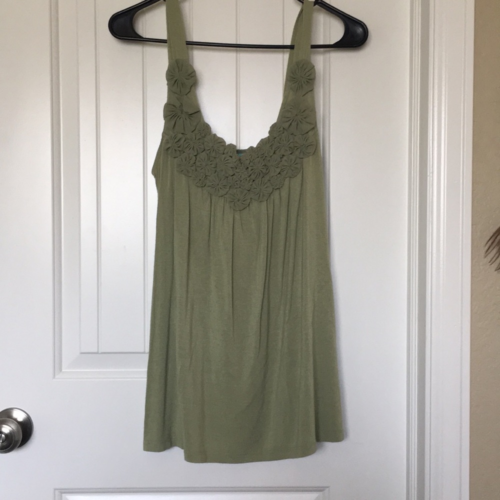 Green blouse with floral design
